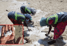 மண்டபம் கடற்கரையில் கரை ஒதுங்கிய ரசாயன பொருள் – அகற்றும் பணி மும்முரம்