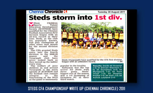 STEDS CFA Championship Write up (Chennai Chronicle) 2011