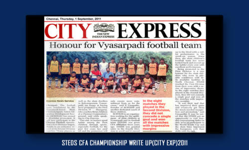STEDS CFA Championship Write up(City Exp)2011