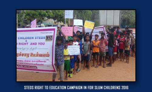 STEDS right to education campaign in for slum childrens 2016-1