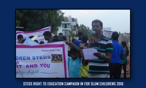 STEDS right to education campaign in for slum childrens 2016-11