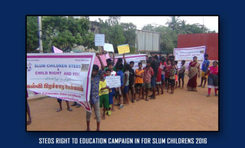 STEDS right to education campaign in for slum childrens 2016-2