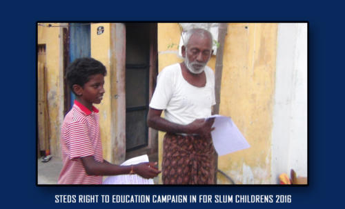 STEDS right to education campaign in for slum childrens 2016-8